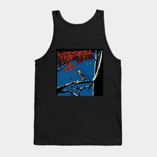 Blue Bird in a Red Blossom Tree Tank Top